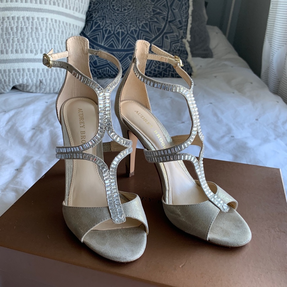 Audrey Brooke Gold Shimmer Heels